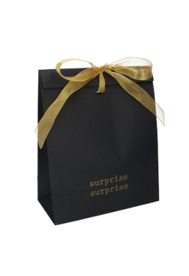 Kadozakjes Kraft Zupo Zwart Surprise & Lintgleuf 25x12x30cm 12stuks Kadozakjes Kraft Zupo Zwart Surprise & Lintgleuf 25x12x30cm 12stuks