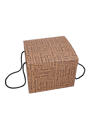 Geschenkdoos Zalig Kerstfeest Kraft & Koord 24.5x24.5x18cm 30stuks