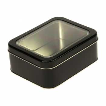 Blikken Zwart Rechthoekig & Venster 14.7x11.5x5.7cm 12stuks