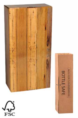 Wijn Verzendverpakking Hout 2 fles 20.8x11.2x40.7cm Met inlay 5stuks