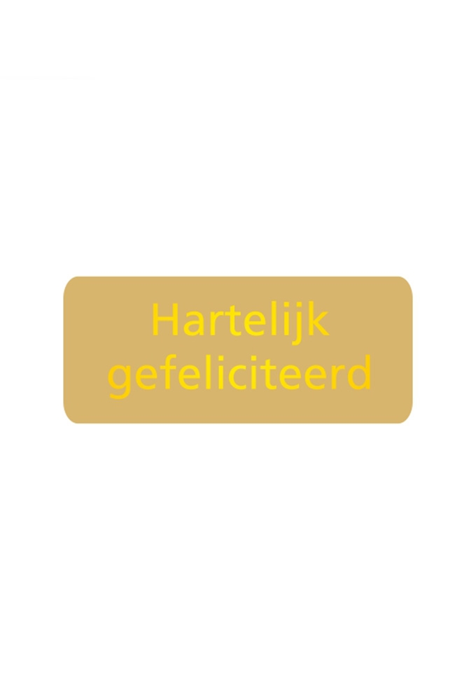 Etiketten Feest Hartelijk Gefeliciteerd Goud 3.8x1.6cm 500stuks