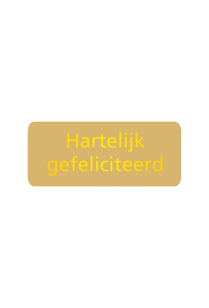 Etiketten Hartelijk Gefeliciteerd Goud 3.8x1.6cm 500stuks