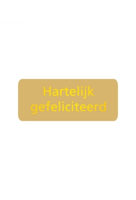 Etiketten Hartelijk Gefeliciteerd Goud 3.8x1.6cm 500stuks