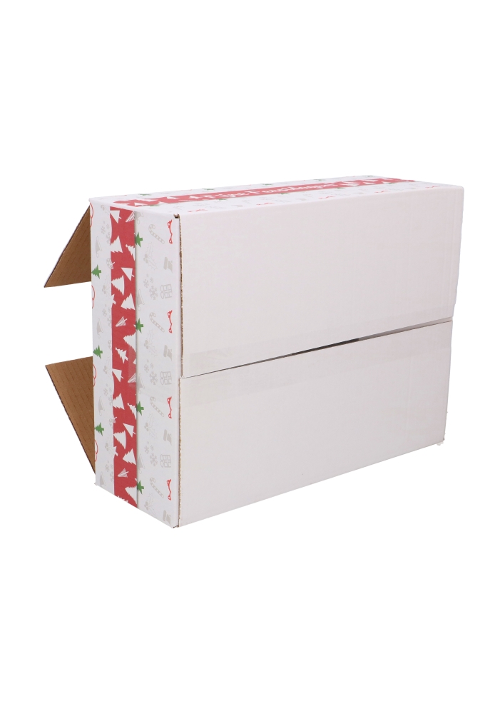 Kerstpakketdozen Fijne Feestdagen Wit 39x29x13cm 15stuks