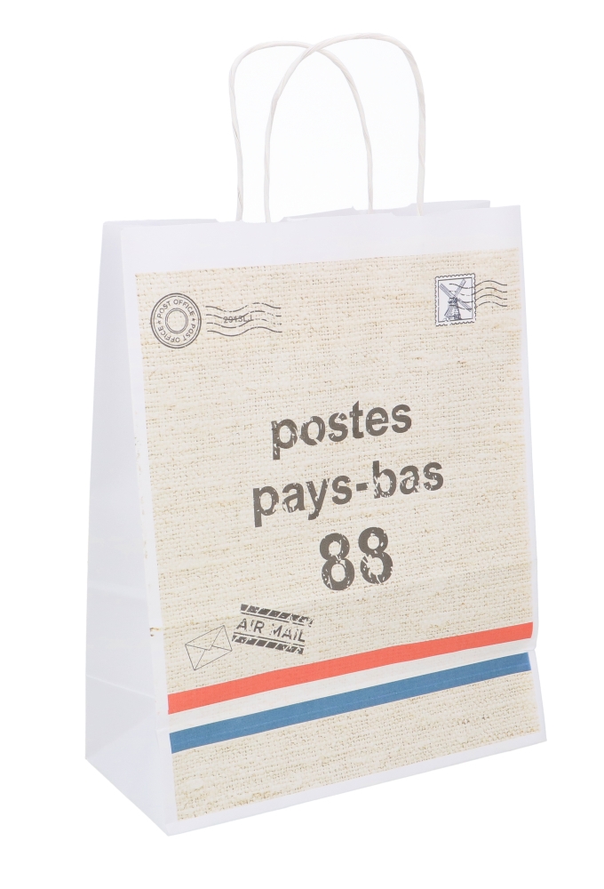 Papieren Draagtas & Handvat Post 24x11x31cm 50stuks