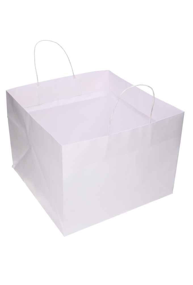 Papieren Draagtas Kassel Met Handvat Bio Wit 34x34x25cm 15stuks