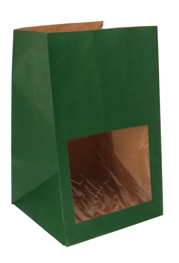 Kadozak Viborg Kraft Groen Met Venster 22.5x22.5x38cm 25stuks OP IS OP