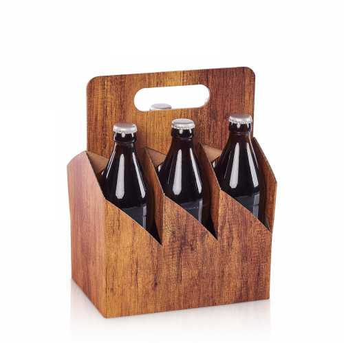 Bier Krat Timber 6 flesjes 0.5l 21x14x28cm 50stuks