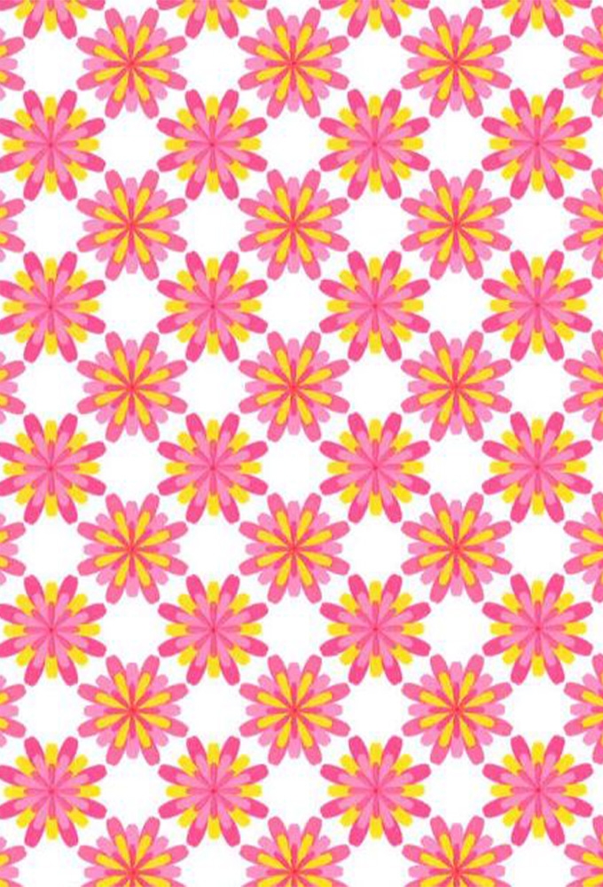 Kadopapier Trendy lucky flower roze & geel 30cm x 200meter