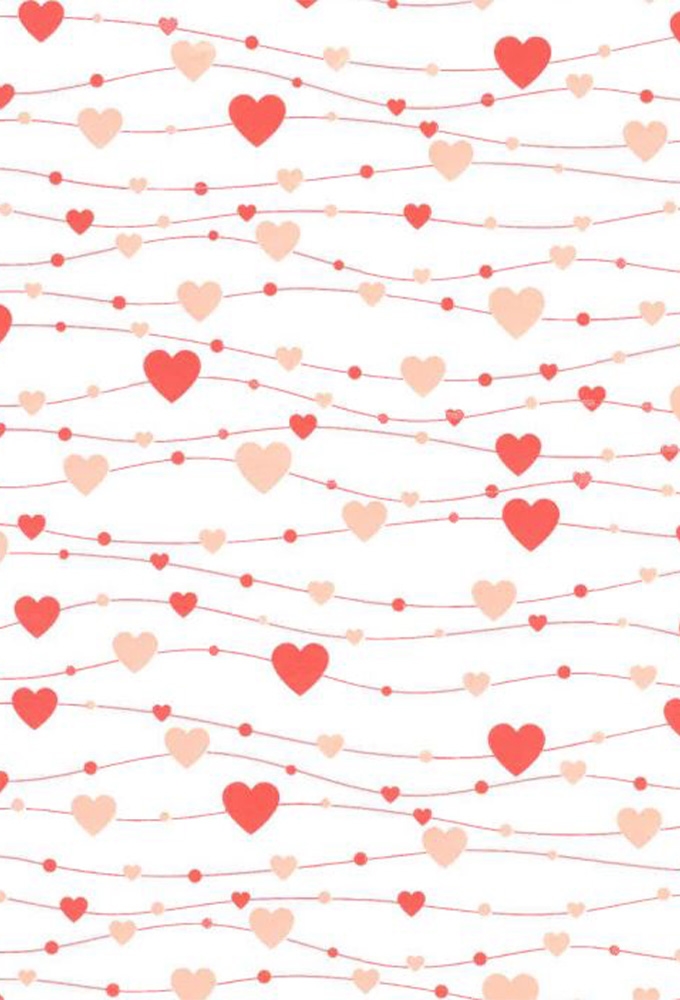 Kadopapier Coated love red & pink hearts 30cm x 200meter