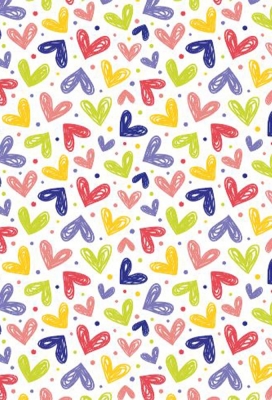 Geschenkpapier Trendy hearts multicolor 40cm x 200meter