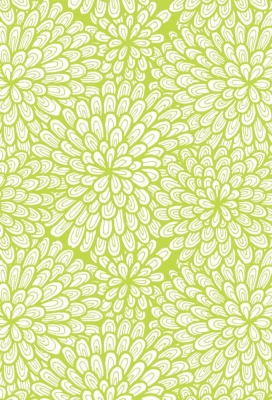 Geschenkpapier Trendy big dahlia's lime 40cm x 200meter