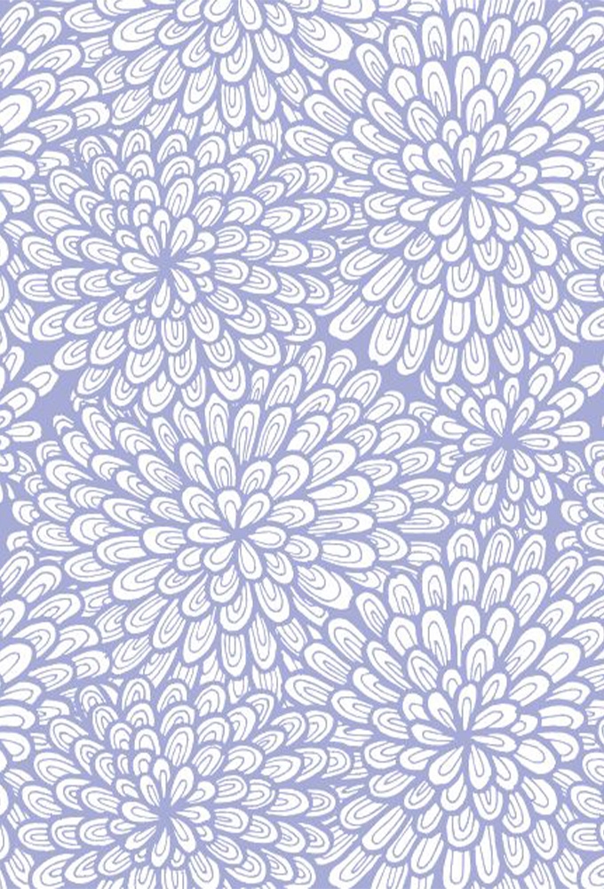 Kadopapier Trendy big dahlia's lila 50cm x 200meter