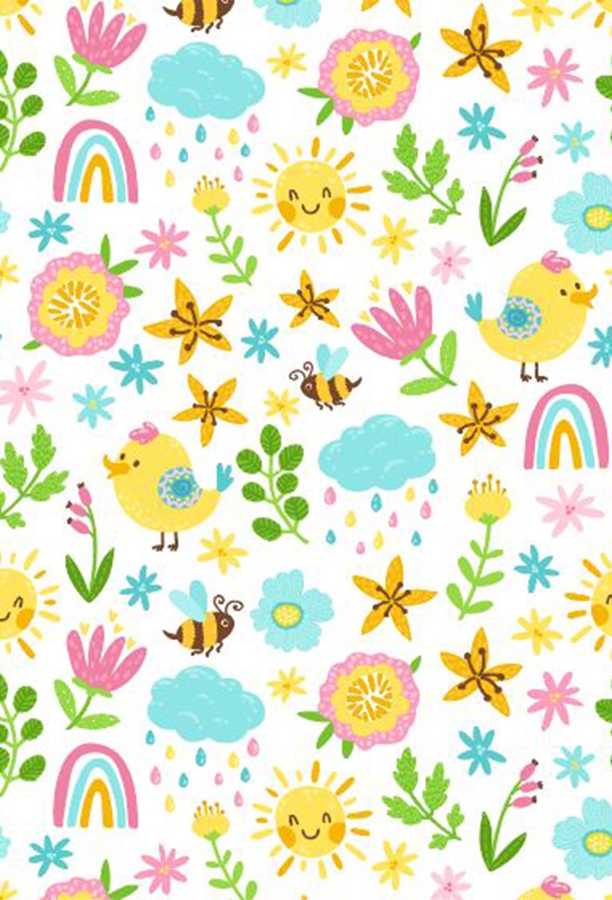 Kadopapier Coated sunny chicks 50cm x 200meter Kadopapier Coated sunny chicks 50cm x 200meter