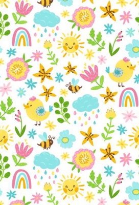 Kadopapier Coated sunny chicks 50cm x 200meter Kadopapier Coated sunny chicks 50cm x 200meter