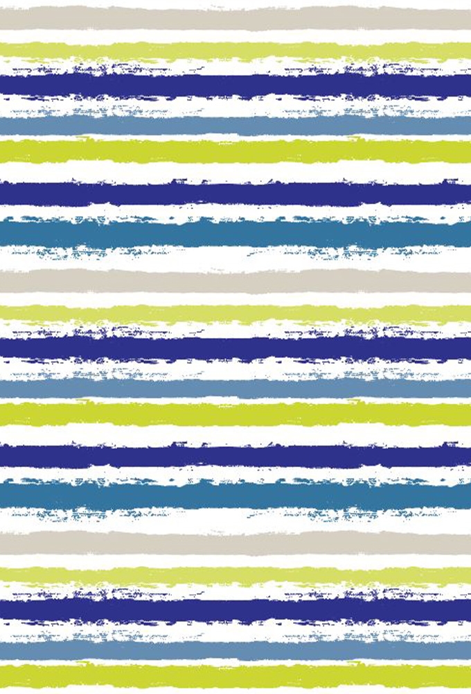 Kadopapier Trendy painted stripes lime & blue 30cm x 200meter