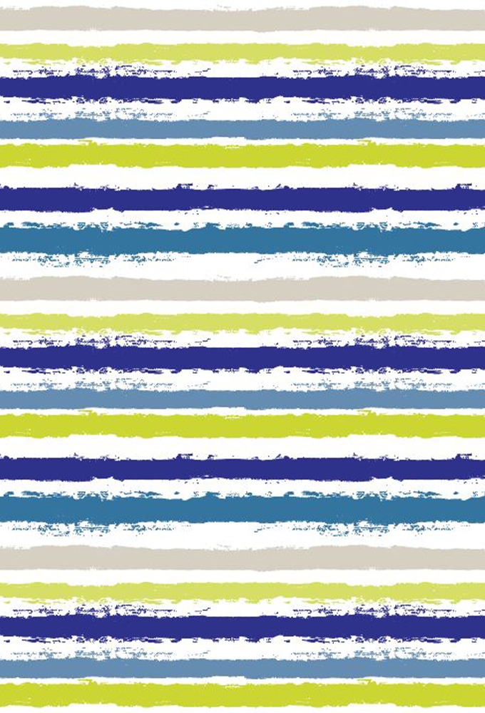 Kadopapier Coated painted stripes lime & blue 50cm x 200meter