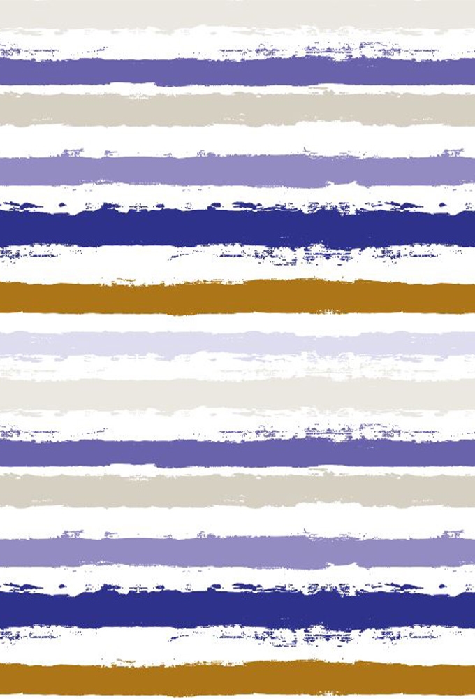 Cadeaupapier Coated painted stripes blue & gold 70cm x 200meter