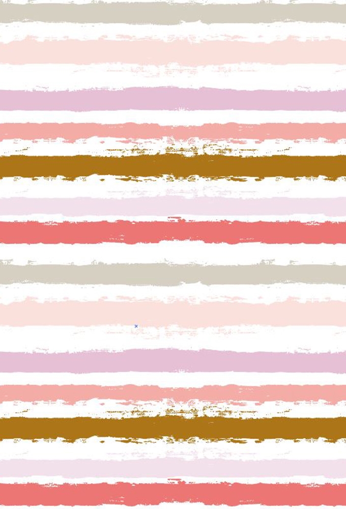 Cadeaupapier Coated painted stripes pink & gold 70cm x 200meter