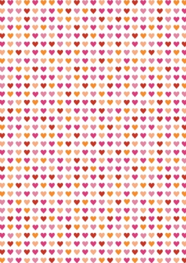 Kadopapier Coated heart to heart pink & red & orange 50cm x 200meter Kadopapier Coated heart to heart pink & red & orange 50cm x 200meter