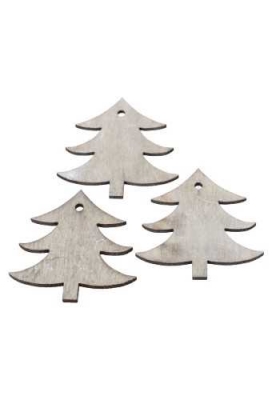 Houten Decoratie Boom Oud Grijs Hanger 5cm 24stuks