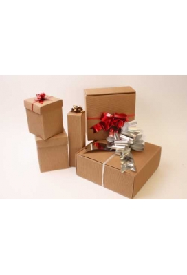 Geschenkdoosje Langwerpig Naturel Rib  5.5x5.5x24cm 10stuks