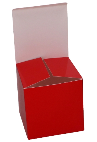 Kubus Kadodoosjes Rood 4x4x4cm 25stuks