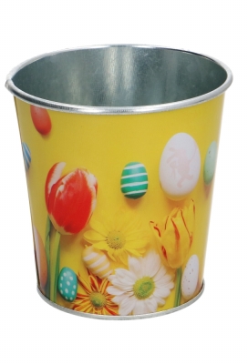 Blikken Emmertje Zink Pasen Rond 9.5x10cm 1stuks