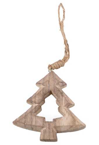 Decoratie Hanger Houten Tree Wood & Koord 9.3cm 1stuks