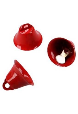 Decoratie Kerstbelletjes & Klepel Rood 2.1cm 24stuks