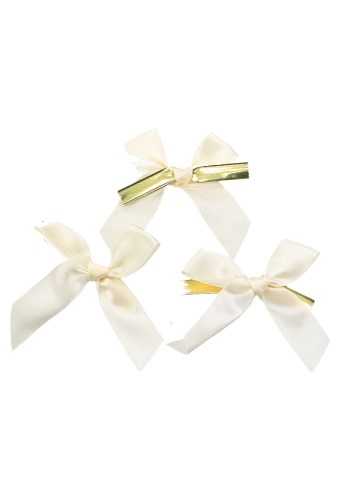 Strikje Satijn Champagne Met Clip 6x6cm 250stuks