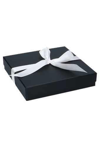 Luxe Geschenkdoos & Lint Gleuf Zwart Mat Bilbao 19.5x19.5x4cm 10st