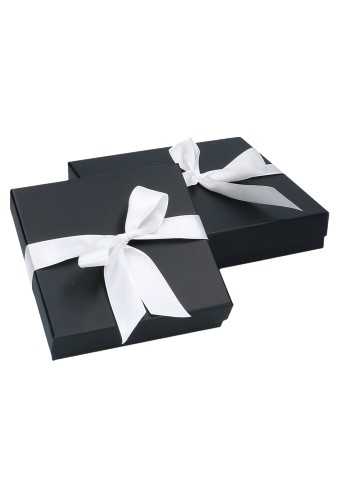 Luxe Geschenkdoos & Lint Gleuf Zwart Mat Bilbao 19.5x19.5x4cm 10st