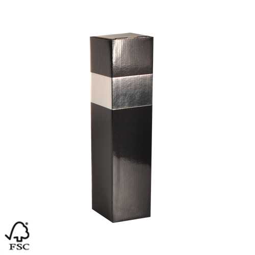 Wijndoos 1 fles Black & Zilver 8.7x8.7x36cm FSC® 50stuks