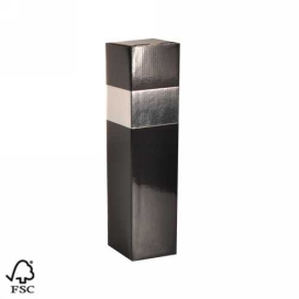 Wijndoos 1 fles Black & Zilver 8.7x8.7x36cm FSC® 50stuks