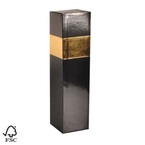 Wijndoos 1 fles Black & Goud 8.7x8.7x36cm FSC® 50stuks