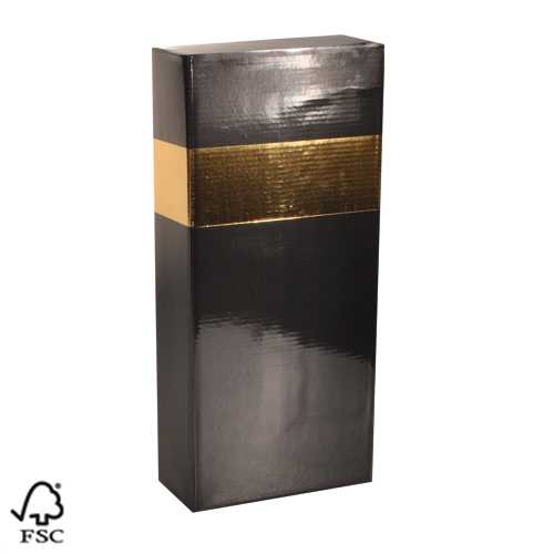 Wijndoos 2 fles Black & Goud 16.4x8x36.5cm 50stuks