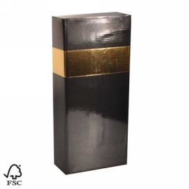 Wijndoos 2 fles Black & Goud 16.4x8x36.5cm FSC® 50stuks