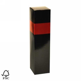 Wijndoos 1 fles Black & Rood 8.7x8.7x36cm FSC® 50stuks