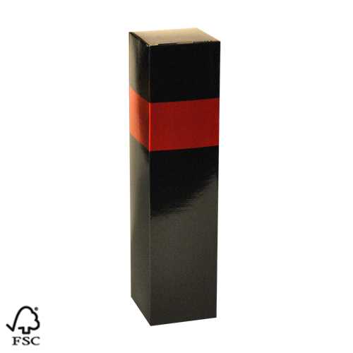 Wijndoos 1 fles Black & Rood 8.7x8.7x36cm FSC® 50stuks