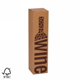 Wijndoos 1 fles Wine Kraft 8.7x8.7x36cm FSC® 50stuks