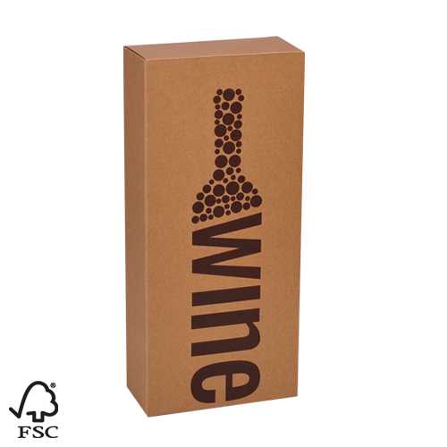Wijndoos 2 fles Wine Kraft 16.4x8x36.5cm FSC® 50stuks