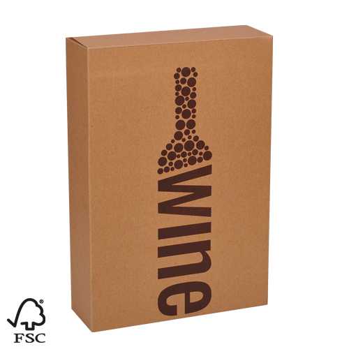 Wijndoos 3 fles Wine Kraft 24.9x8x36.5cm FSC® 50stuks