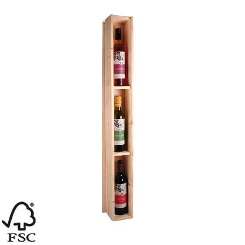 Wijnkist 3 fles Boven Elkaar 9x9.5x104.4cm 10stuks