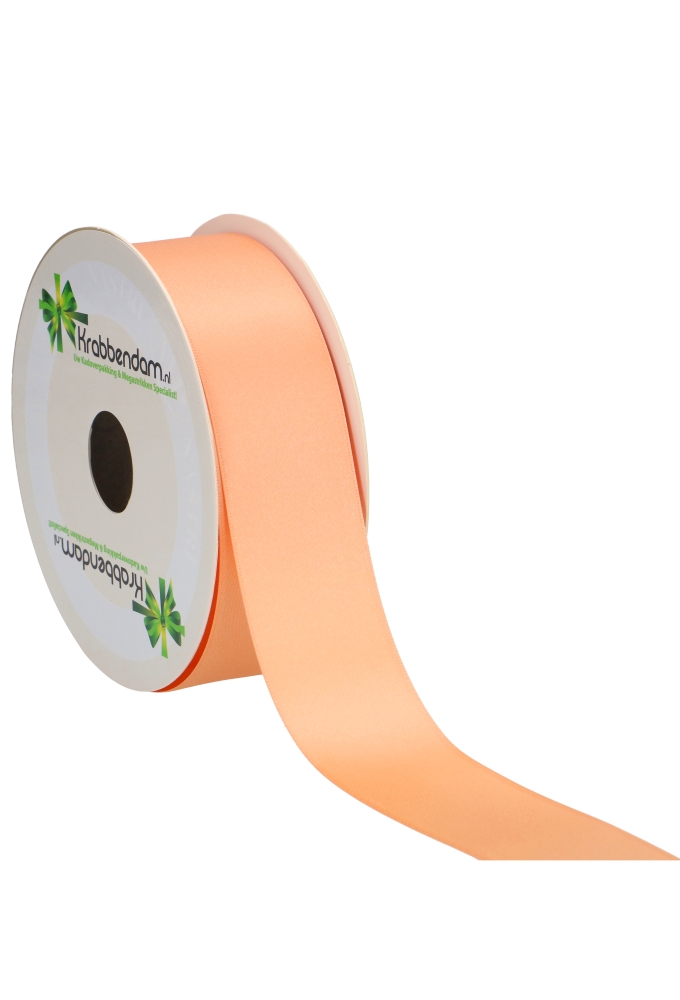 Satijn Dubbel Lint 40mm x 25 meter Peach