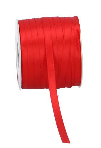 Satijn Dubbel Lint 6mm x 100 meter Rood