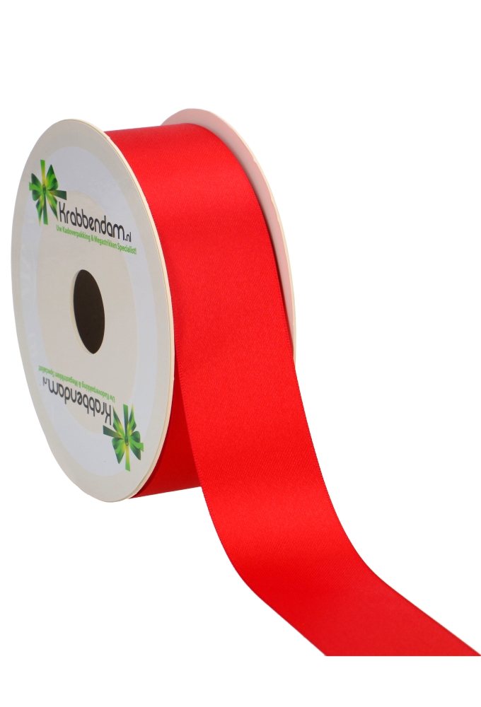 Satijn Dubbel Lint 40mm x 25 meter Rood