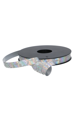 Krullint Zilver Holographic Sneeuw Zilver 15mm x 100 meter