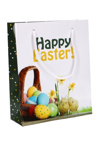 Paastasjes Happy Easter & Fijne Pasen Groen 19x7x23cm 10stuks