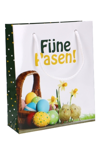 Paastasjes Happy Easter & Fijne Pasen Groen 19x7x23cm 10stuks